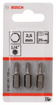 Насадка-бита Extra Hart HEX 2,5, 25 mm 2607001720